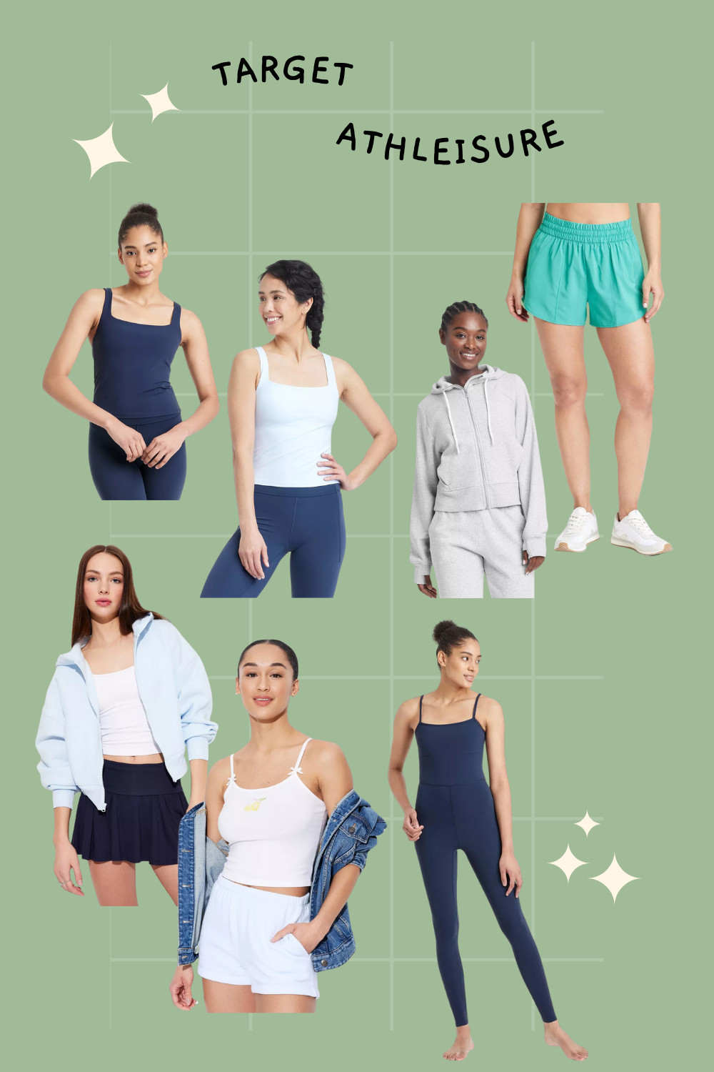 Target athleisure picks I've been loving as my SAHM uniform. Easy access for nursing and comfortable to wear playing on the floor all day long with my baby. 

I wear L in the tanks and jumpsuit, XL in the zip hoodies and M in the shorts.  

 #LTKActive #LTKBaby #LTKBump