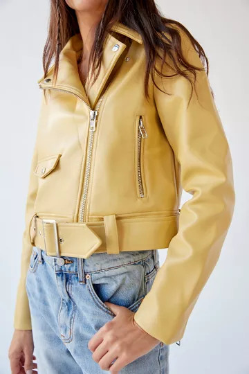 UO Celeste Faux Leather Moto Jacket | Urban Outfitters (US and RoW)