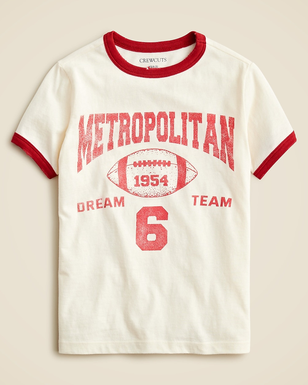 Kids' distressed football ringer graphic T-shirt | J. Crew US