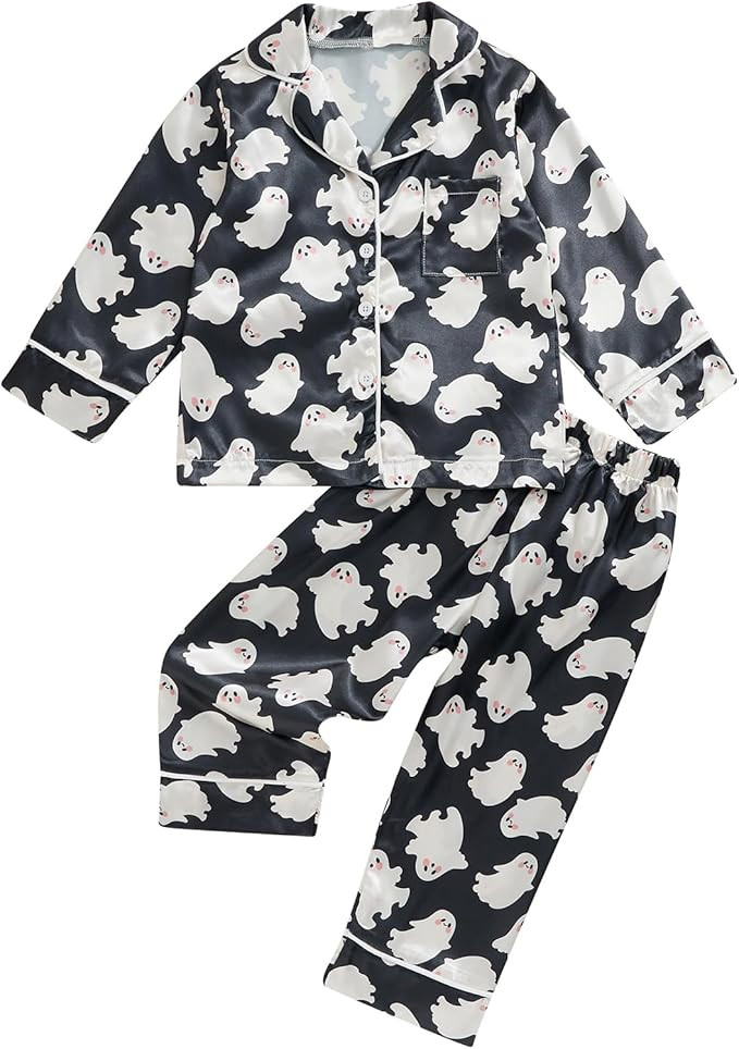 Honganda Kids Toddler Baby Girl Boy Halloween Pajamas Set Ghost Pumpkin Pajama Shirt Top Pants Sa... | Amazon (US)