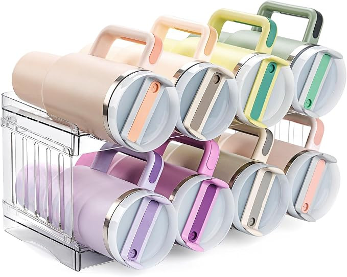 Stanley Large Tumbler Organizer - Stackable Water Bottle Storage for 8 Cups, Fits 20/30/40 oz, Ki... | Amazon (US)