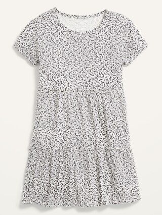 Tiered Printed Short-Sleeve Dress for Girls | Old Navy (US)