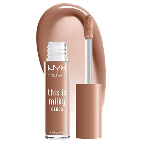NYX PROFESSIONAL MAKEUP This Is Milky Gloss, Vegan Lip Gloss, 12 Hour Hydration - Cookies & Milk (Cool Beige Nude) | Amazon (US)