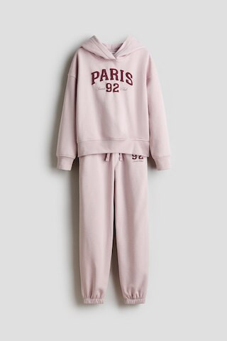 H & M - 2-Piece Printed Sweatshirt and Joggers - Pink | H&M (US + CA)