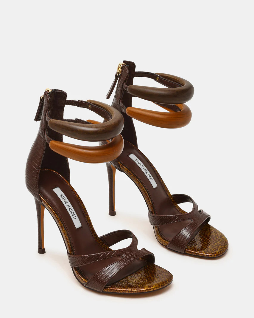 TIGRESS Brown Multi Bangle-Ankle Cuffs Stiletto Women's Heel | Steve Madden (US)