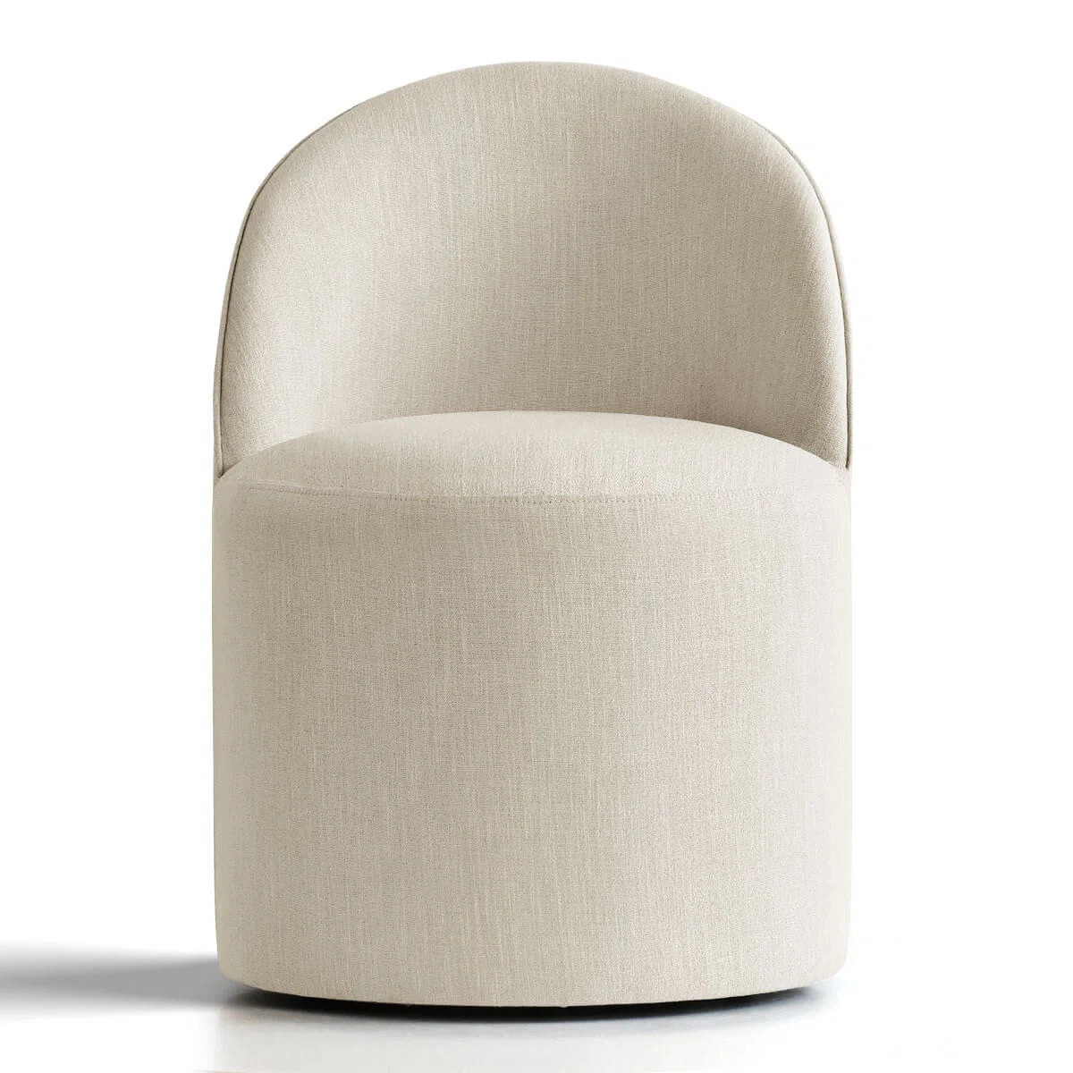 Linen Upholstered Swivel Dining Chair with Castors | Wayfair North America