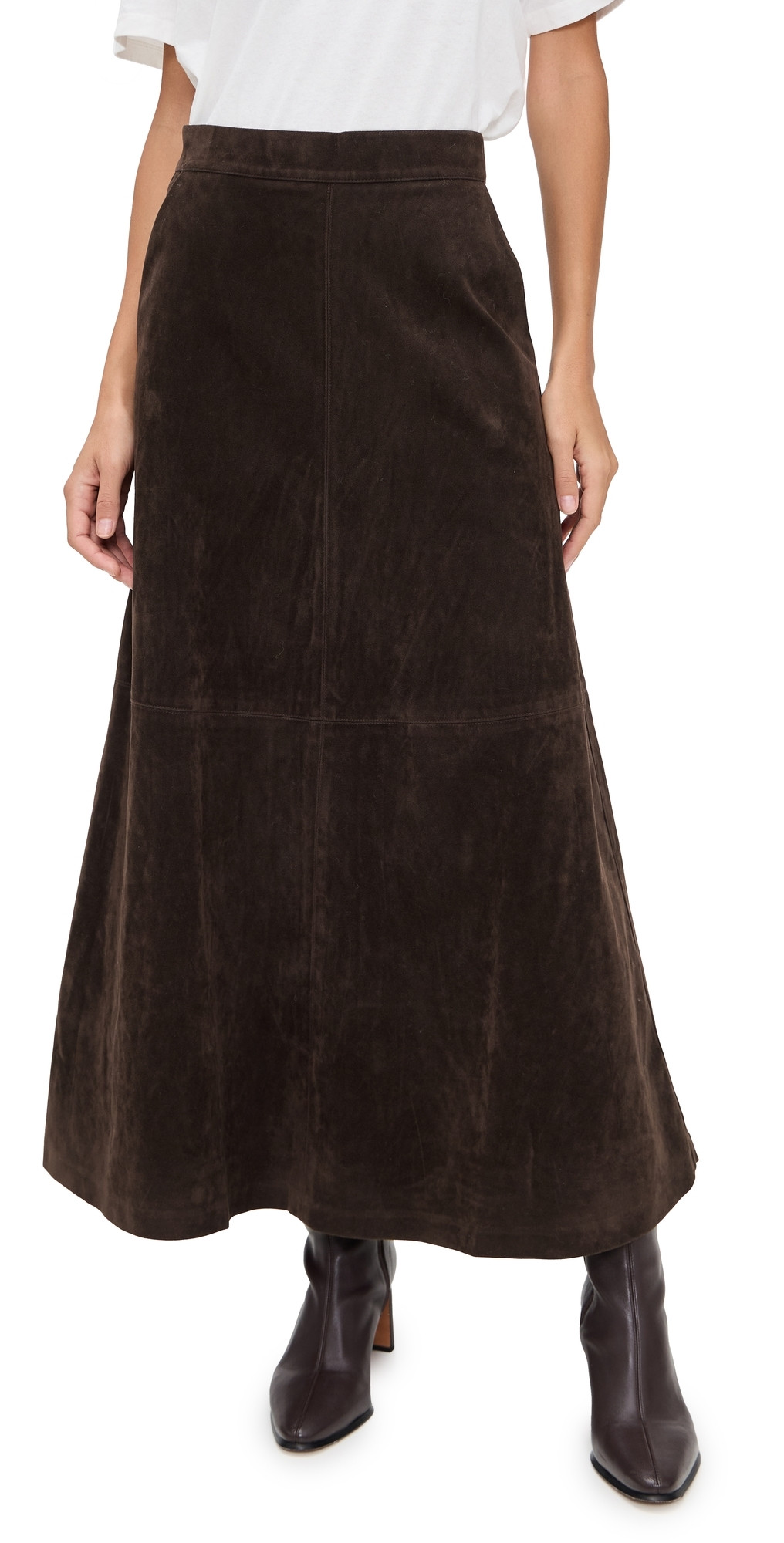 Joe's Jeans The Tavi Vegan Suede Skirt Dark Chocolate 4 | Shopbop