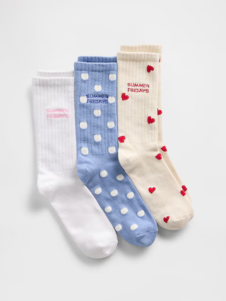 Gap × Summer Fridays Logo Crew Socks (3-Pack) | Gap (US)