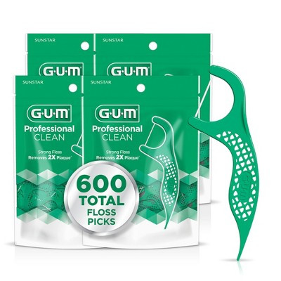 GUM Extra Strong Shred-Resistant and Easy Grip Handle Professional Clean Floss Picks - 150ct/4pk | Target