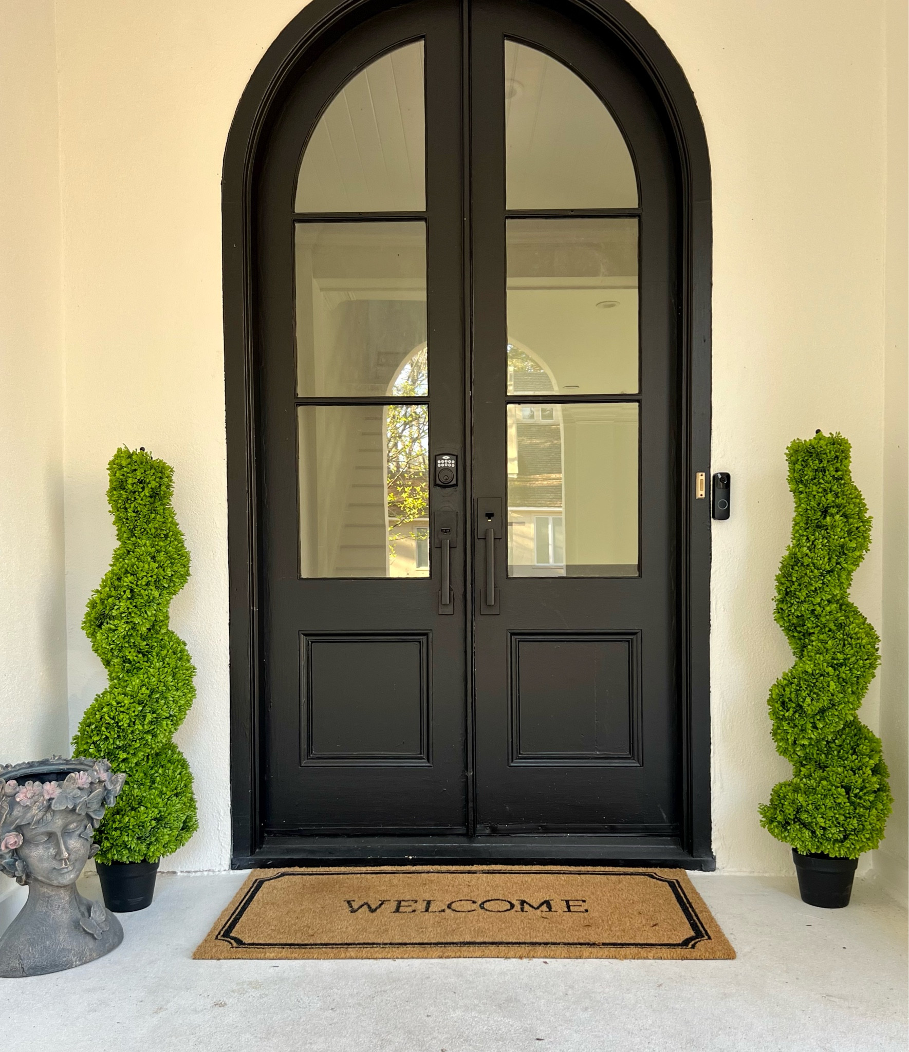 Boxwood plant, front door, doormat, outdoor planter, bust planter 

#LTKFind #LTKstyletip #LTKhome