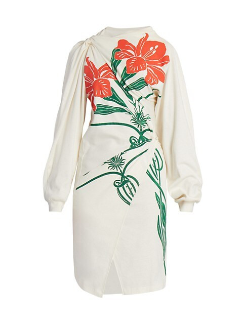 Floral Twisted Split Hem Dress | Saks Fifth Avenue