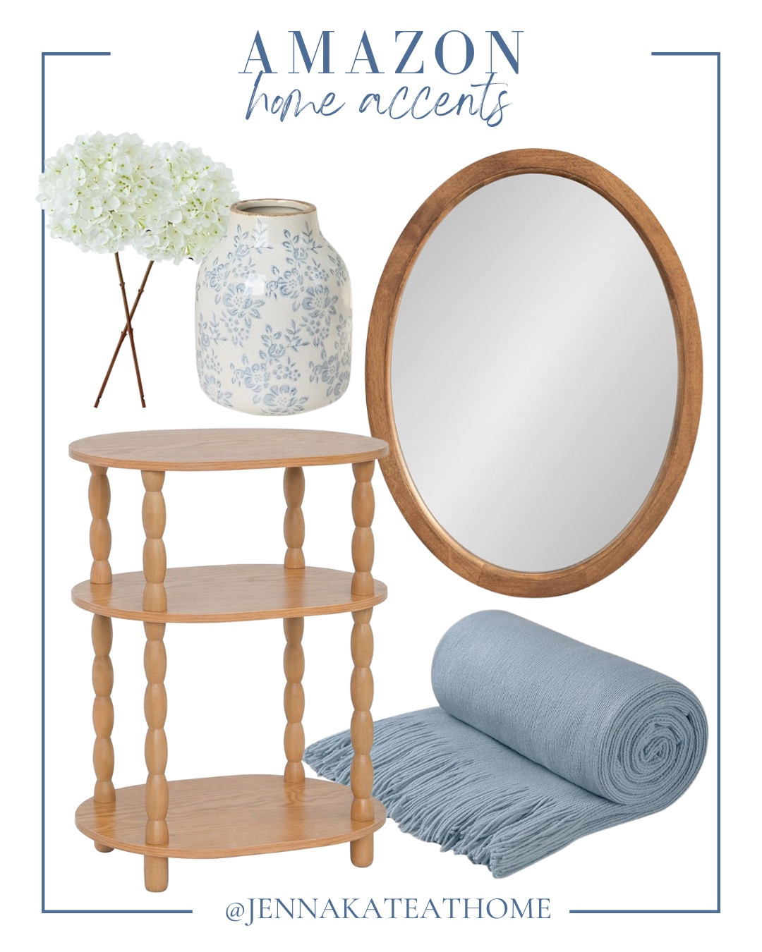 Amazon home accents include side table, throw blanket, vase, floral stems, and mirror.

Home decor, coastal home, looks for less

#LTKHome #LTKFindsUnder50 #LTKFindsUnder100
