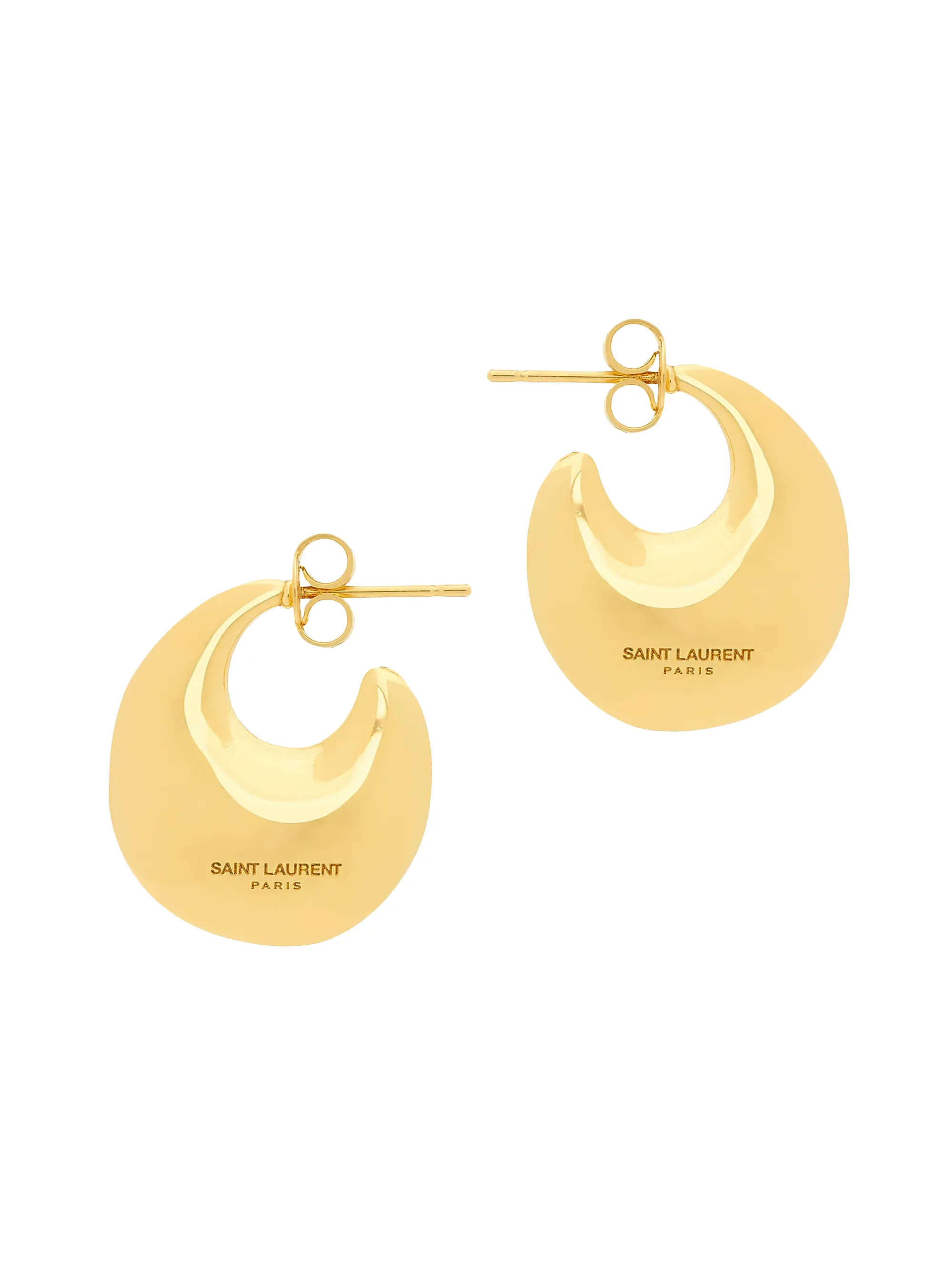 Saint Laurent Teardrop Hoop Earrings in Metal | Saks Fifth Avenue | Saks Fifth Avenue