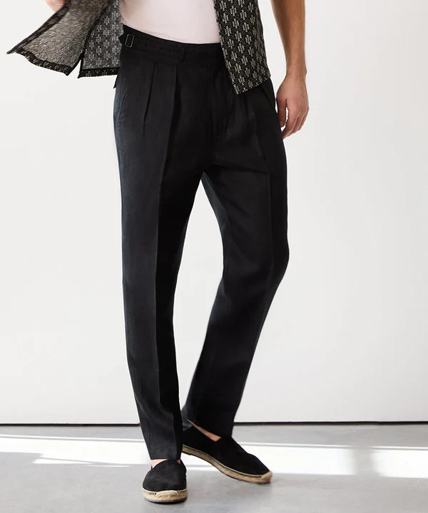 Irish Linen Gurkha Trouser in Black | Todd Snyder