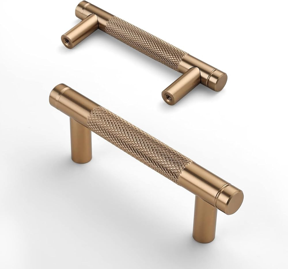 Asidrama 10 Pack 3 Inch(76mm) Dark Champagne Bronze Cabinet Pulls Knurled Cabinet Handles Cupboar... | Amazon (US)
