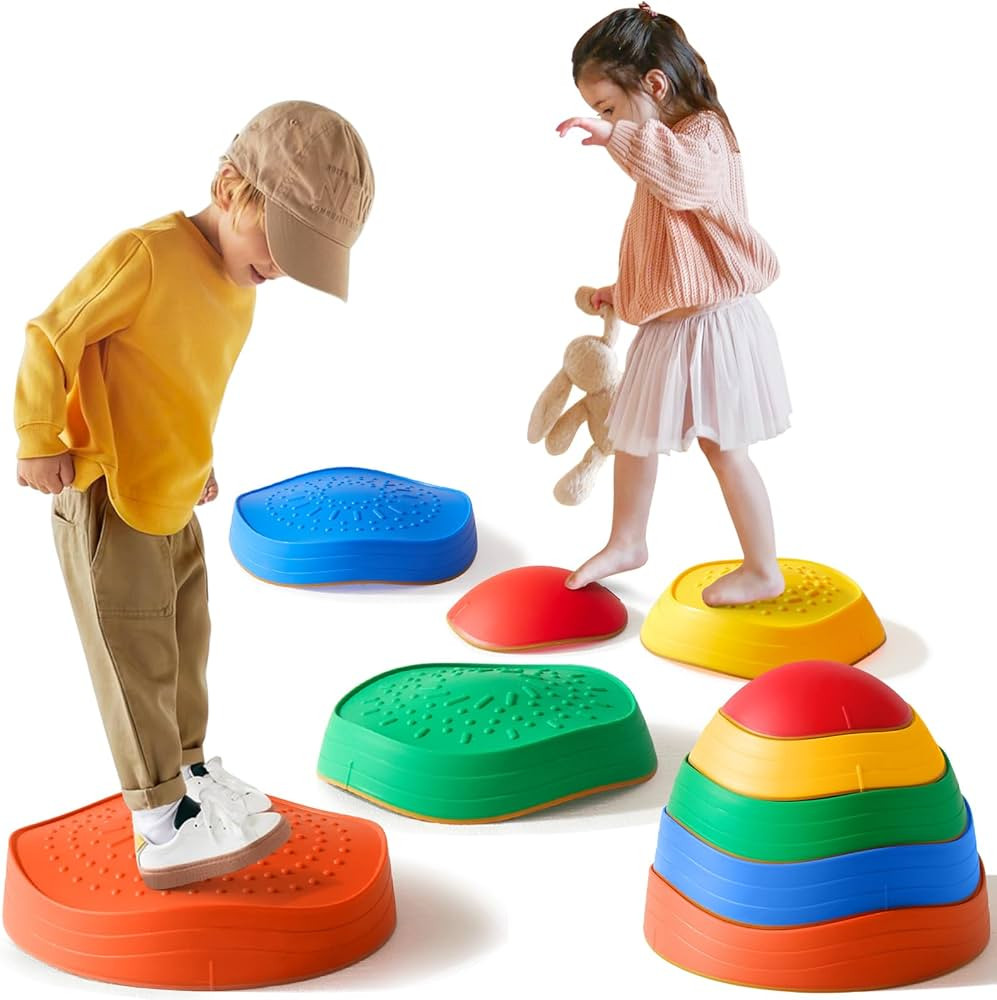 Tiny Land Stepping Stones for Kids, 5pcs Non-Slip Toddler Stepping Stones, Sensory Stepping Stone... | Amazon (US)
