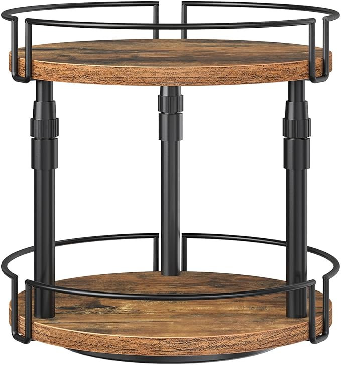 HOOBRO Lazy Susan Organizer Spice Rack, 2-Tier Height Adjustable Rotating Lazy Turntable Spice Or... | Amazon (US)