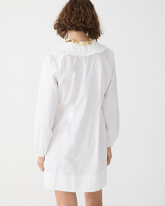 Ruffle-collar mini shirtdress in cotton poplin | J. Crew US