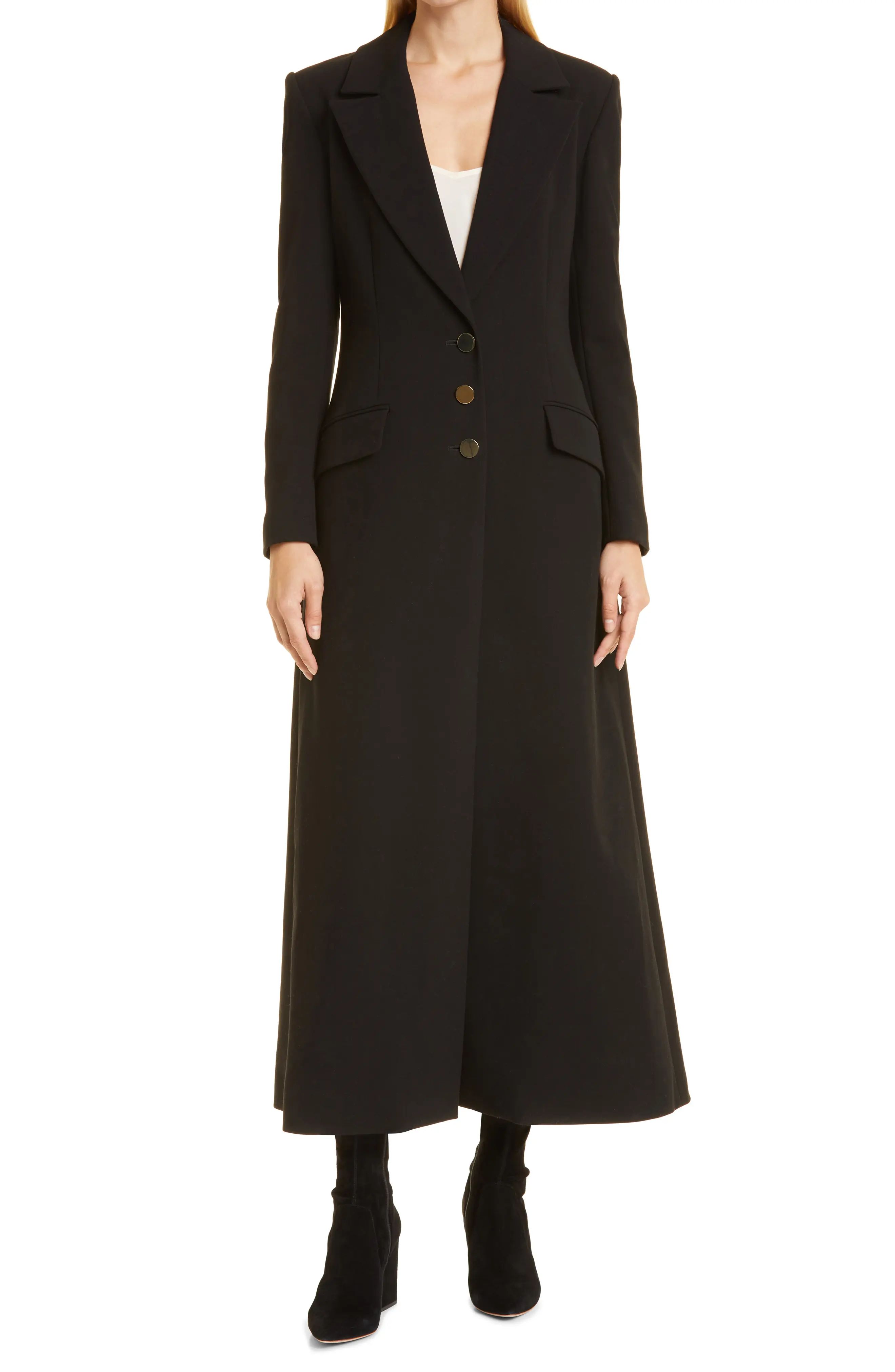 Alice + Olivia Theo Long Coat, Size Small in Black at Nordstrom | Nordstrom