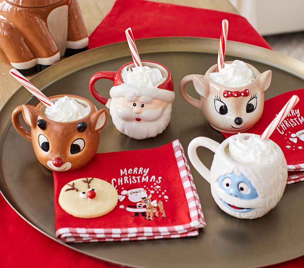 Rudolph®-Shaped Kid Mugs, Set of 4 | Pottery Barn Kids