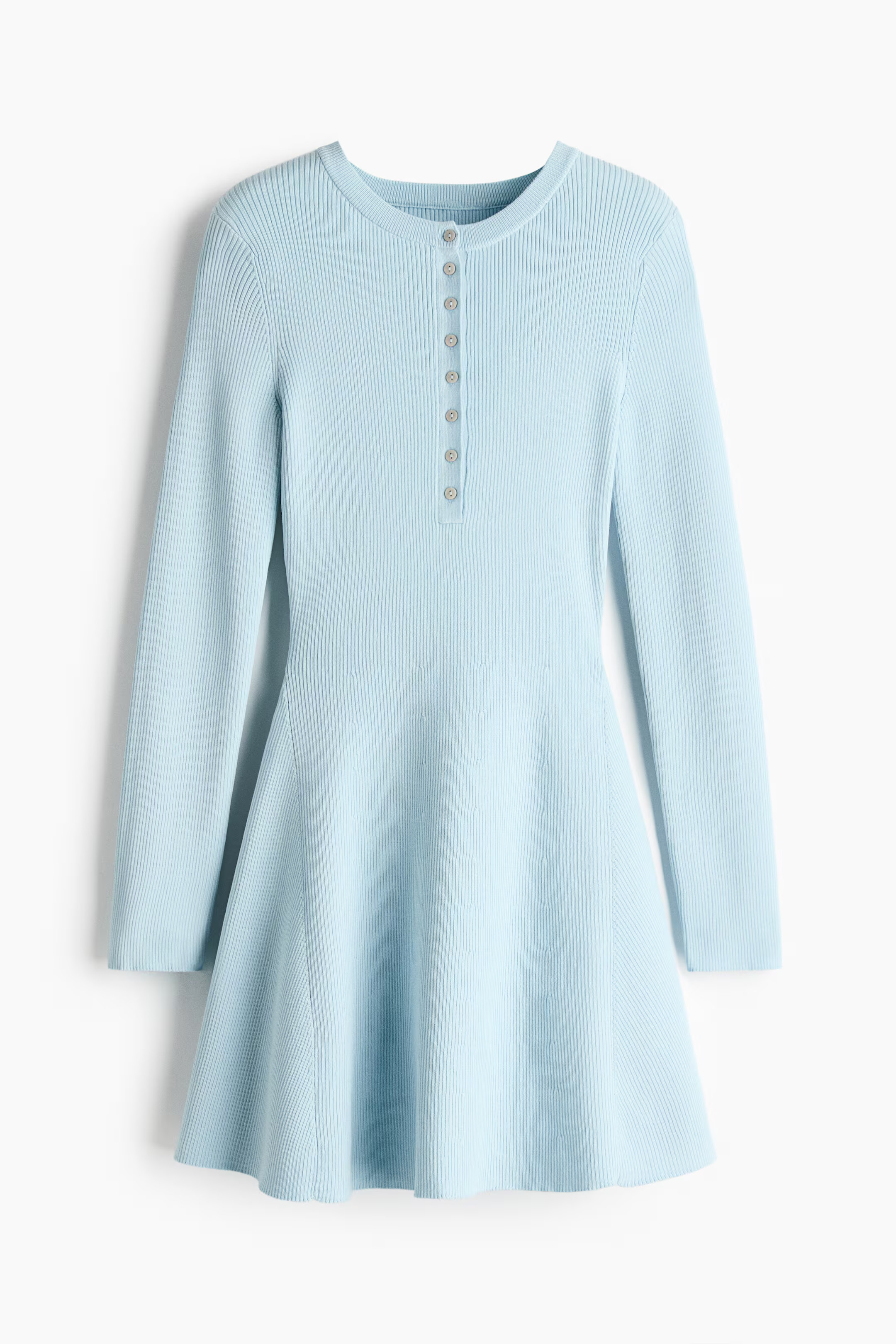 Rib-knit flared-skirt dress | H&M (UK, MY, IN, SG, PH, TW, HK)