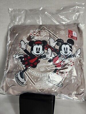 Disney Mickey Minnie Mouse Christmas Winter Wonderland Skating Throw Pillow New  | eBay | eBay US