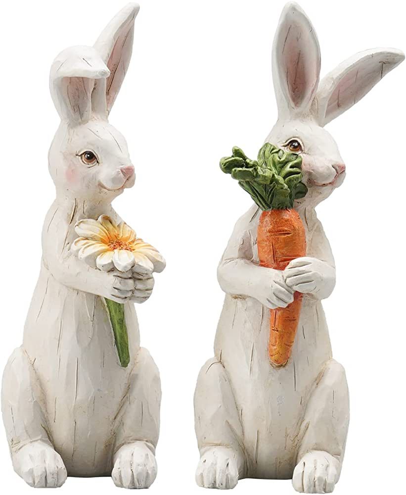 Newman House Studio Easter-Decorations Bunny-Decor Spring-Figurines Table-Centerpiece - 2PC Sprin... | Amazon (US)