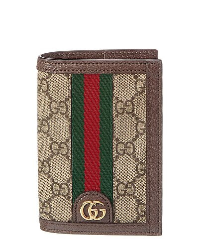 Ophidia GG Supreme Canvas & Leather Passport Case | Gilt & Gilt City