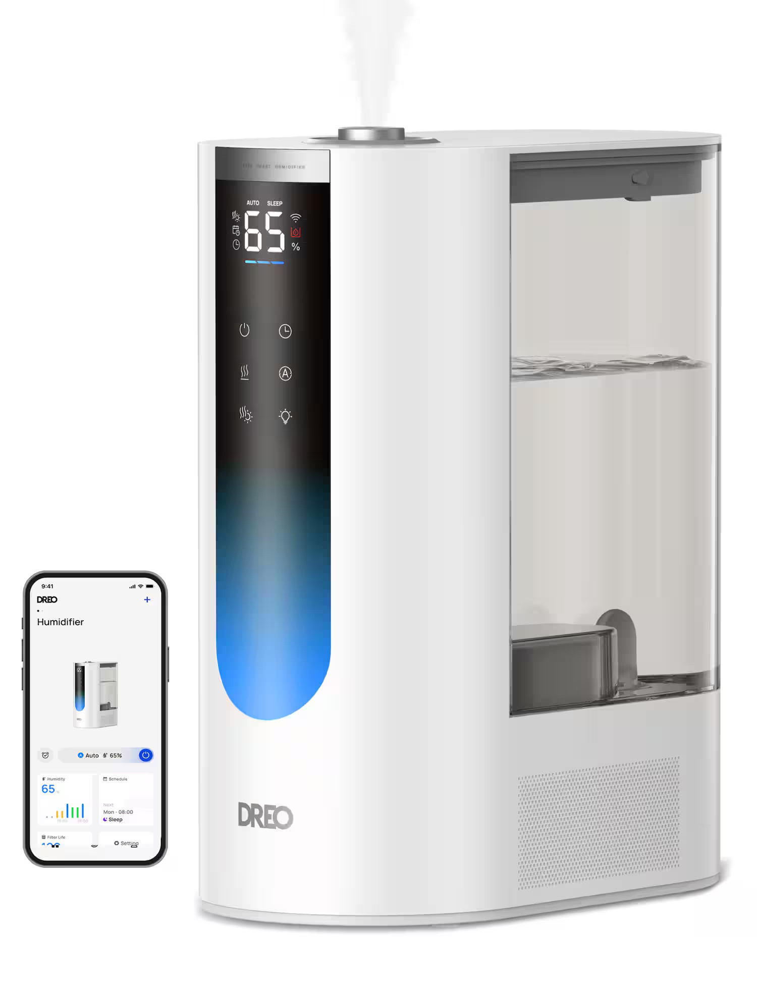 Dreo - 6L Smart Humidifier for Bedroom, Cool & Warm Mist, Large Room, 45H Runtime for Baby, Plant, App/Alexa/Google Control - White | Best Buy U.S.