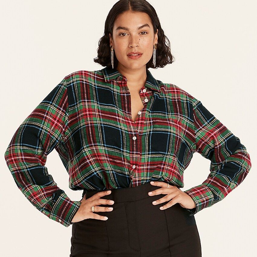 Classic-fit flannel shirt in Stewart tartan | J.Crew US