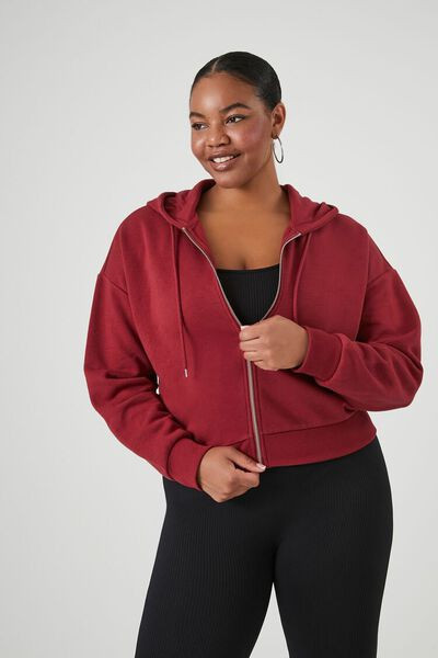 Plus Size Fleece Zip-Up Hoodie | Forever 21 (US)