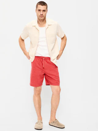 Linen-Blend Jogger Shorts -- 7-inch inseam | Old Navy (US)