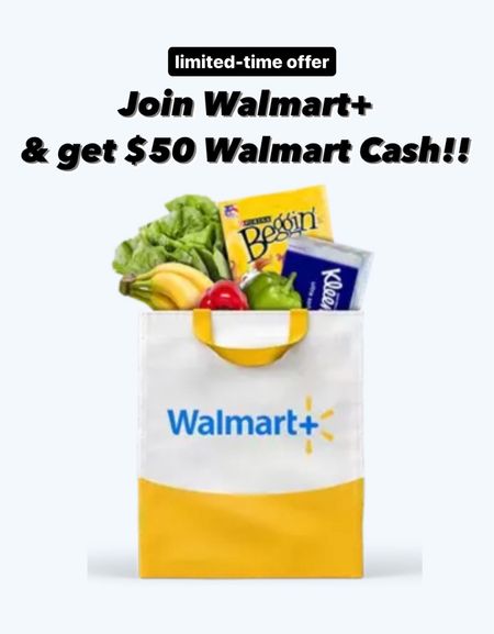 Limited Time offer on Walmart+ memberships!!! Join now & get $50 Walmart Cash to spend on anything at Walmart!! That’s like getting the membership half-off! I use mine multiple times a week for free same-day delivery, shipping, fuel discounts, streaming services & so much more!

@walmart #walmartpartner #walmartplus 