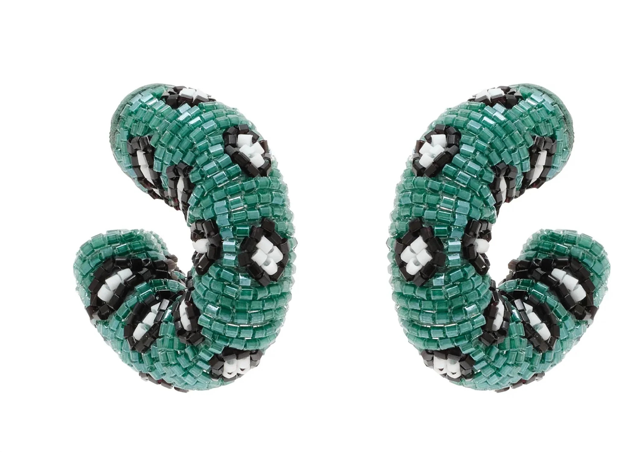 Agnes Hoop Earrings In Green | Shop Simon