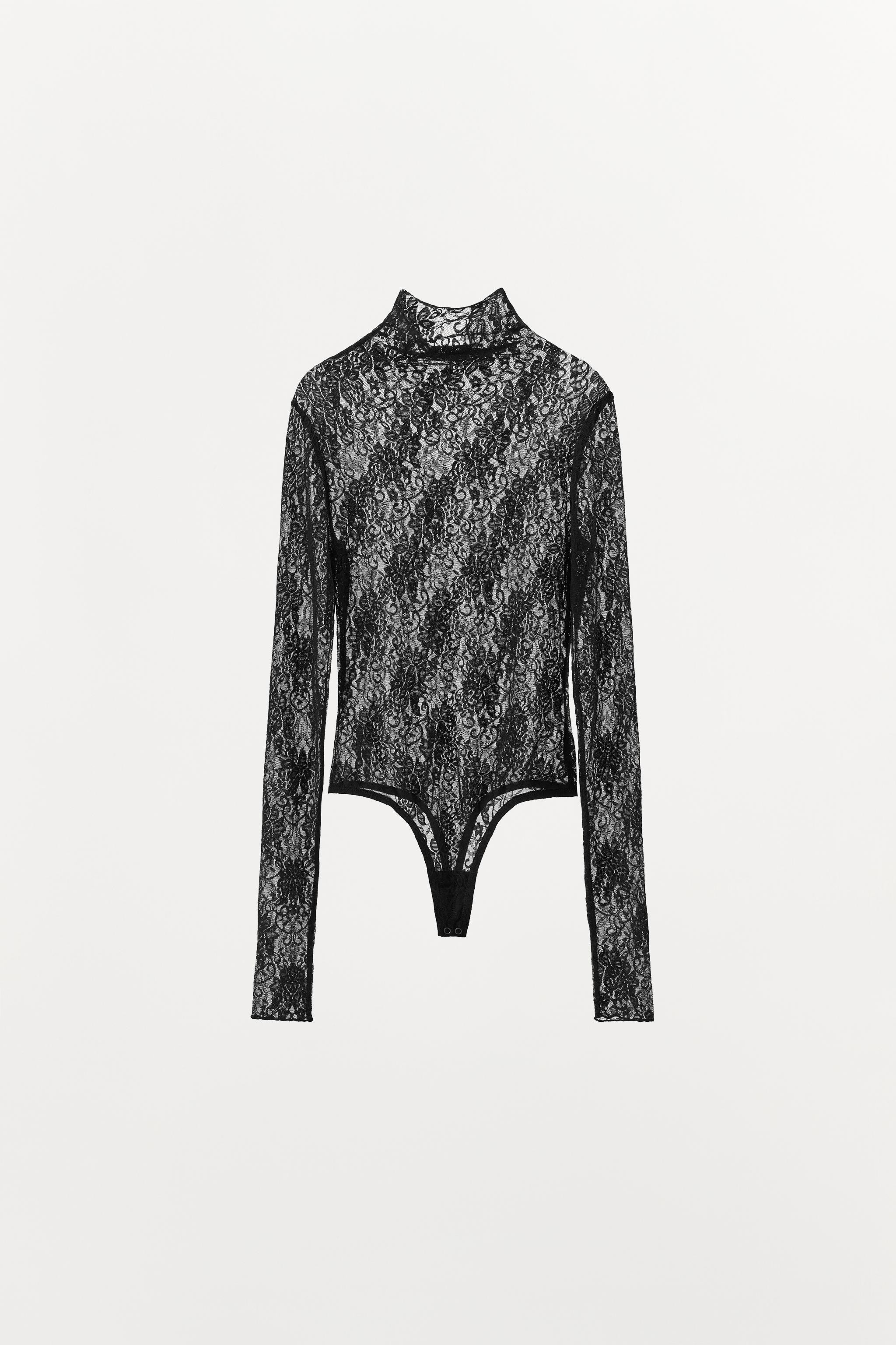 LACE BODYSUIT WITH LONG SLEEVES | Zara UK