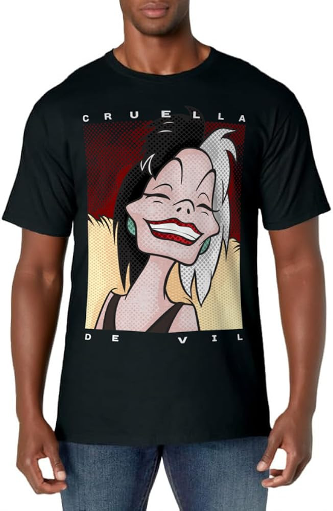 Disney Dalmatians Cruella Smile Portrait Graphic T-Shirt T-Shirt | Amazon (US)