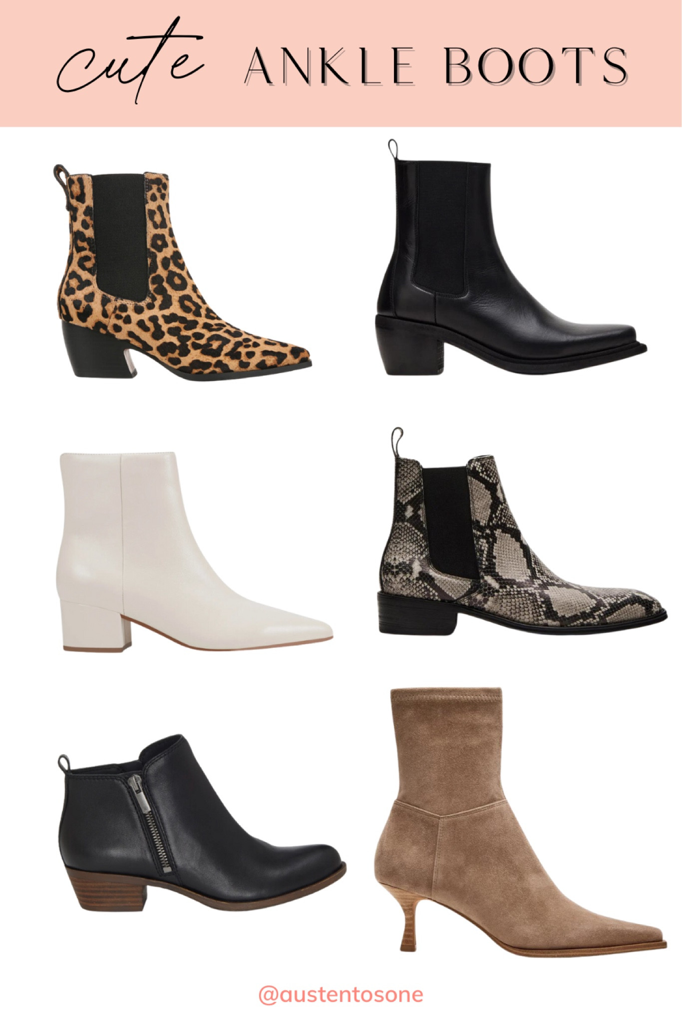 Ankle boots are the ultimate footwear for fall. Whether you want leather or suede, snakeskin or leopard, there are so many cute booties to dress up your outfits this season  

#LTKFindsUnder100 #LTKStyleTip #LTKShoeCrush
