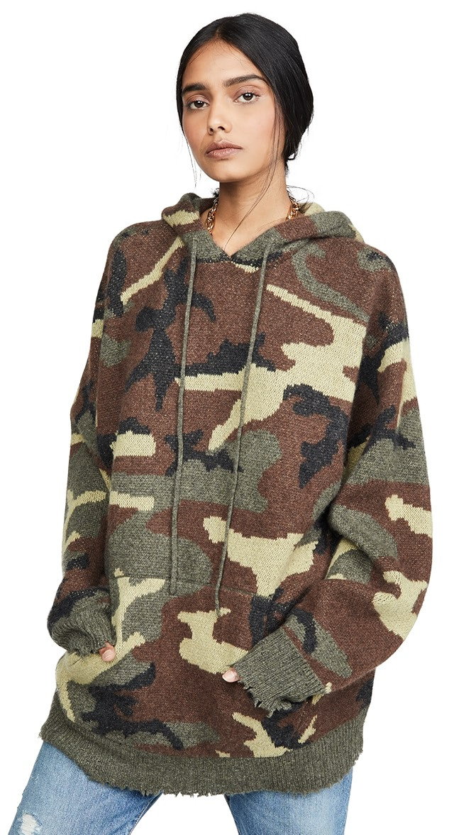Camo Cashmere Hoodie Sweater | Shopbop
