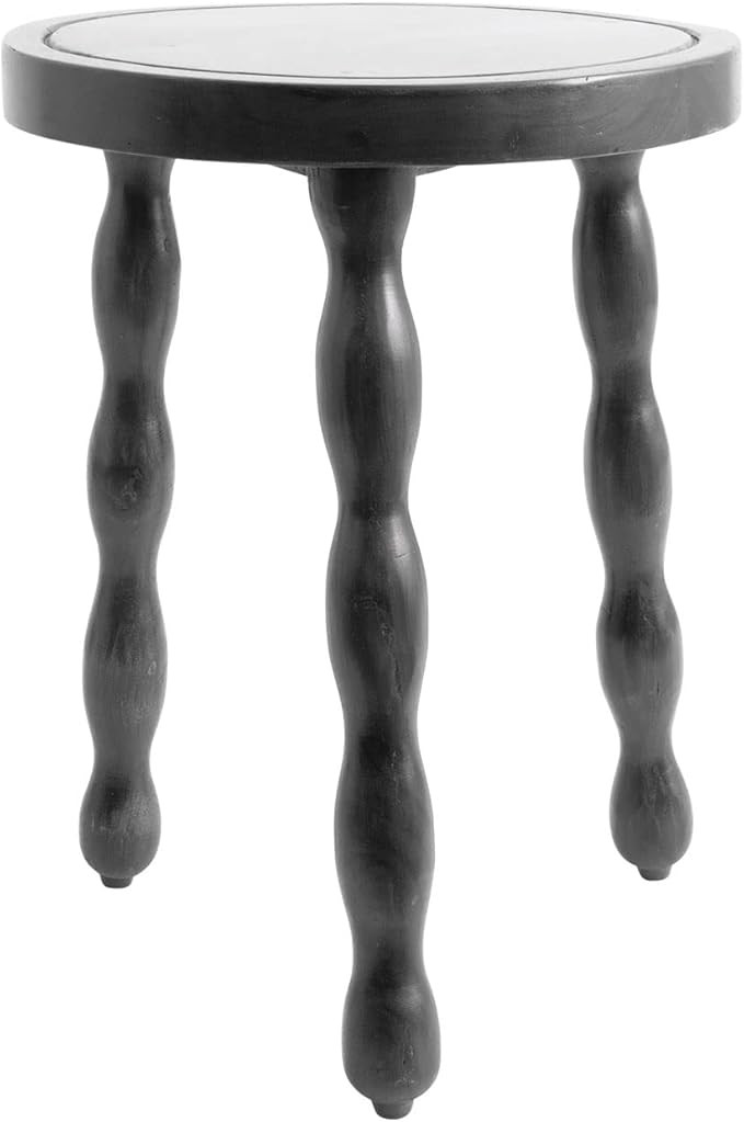 Creative Co-Op Reclaimed Wood Stool with Carved Legs Accent Table, 15" L x 15" W x 20" H, Black | Amazon (US)