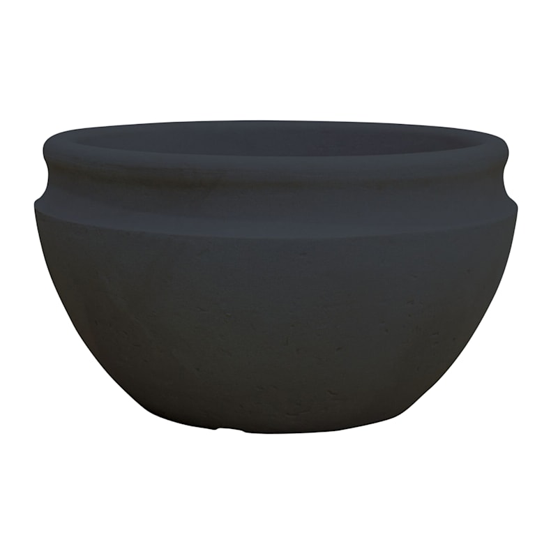 Black Antique Low Outdoor Planter, Extra Large | At Home