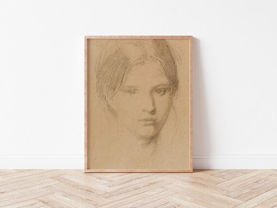 Pencil Figure  Instant Digital Download Vintage Oil Painting | Etsy | Etsy (US)