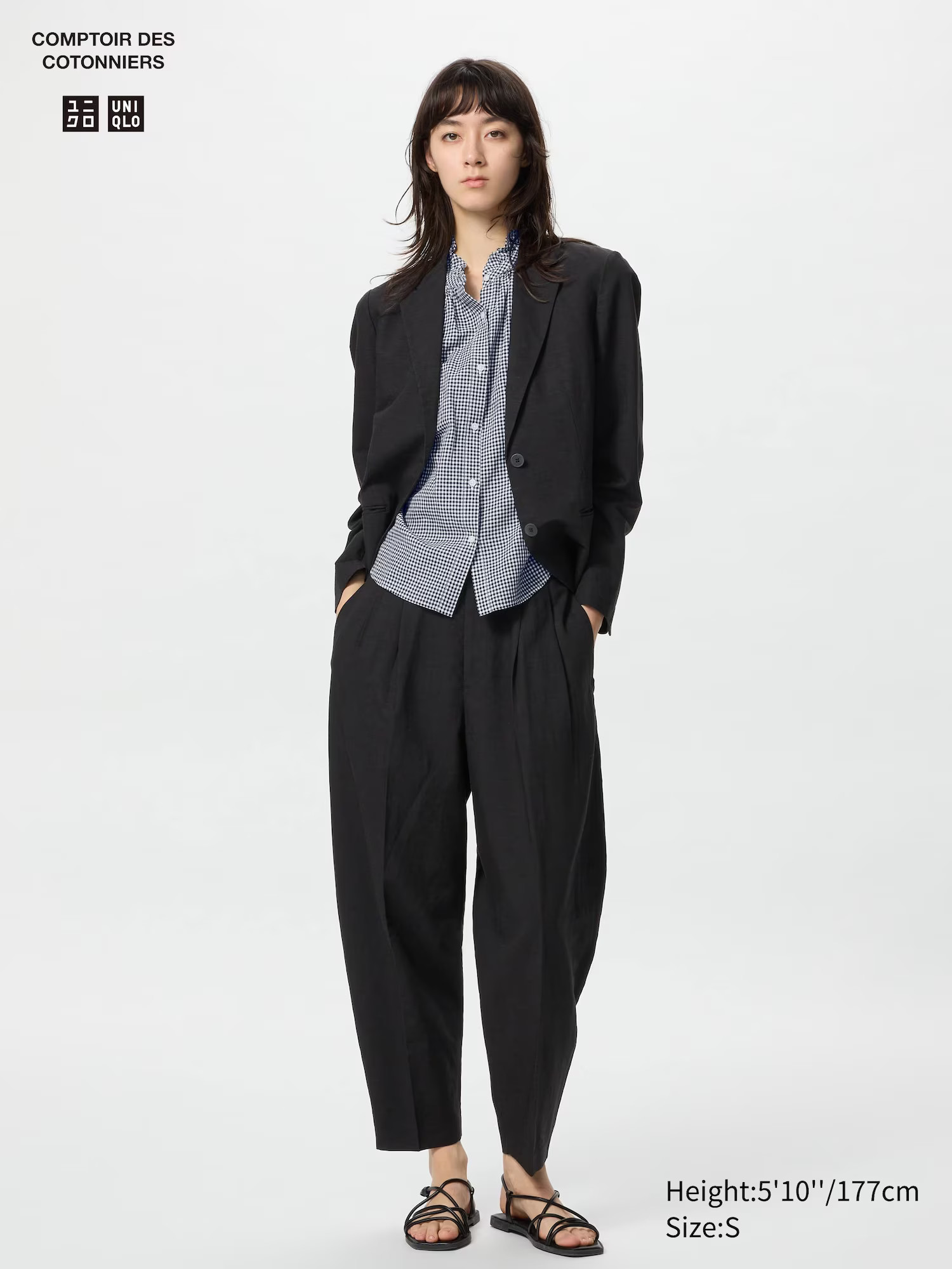 Linen Blend Barrel Leg Trousers (Short) | UNIQLO (UK)
