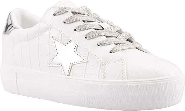 PARTY Women's Fashion Star Sneaker Lace Up Low Top Comfortable Cushioned Walking Shoes | Amazon (US)