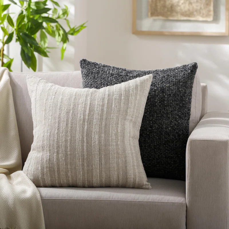 Vermont Striped Linen Throw Pillow | Wayfair North America