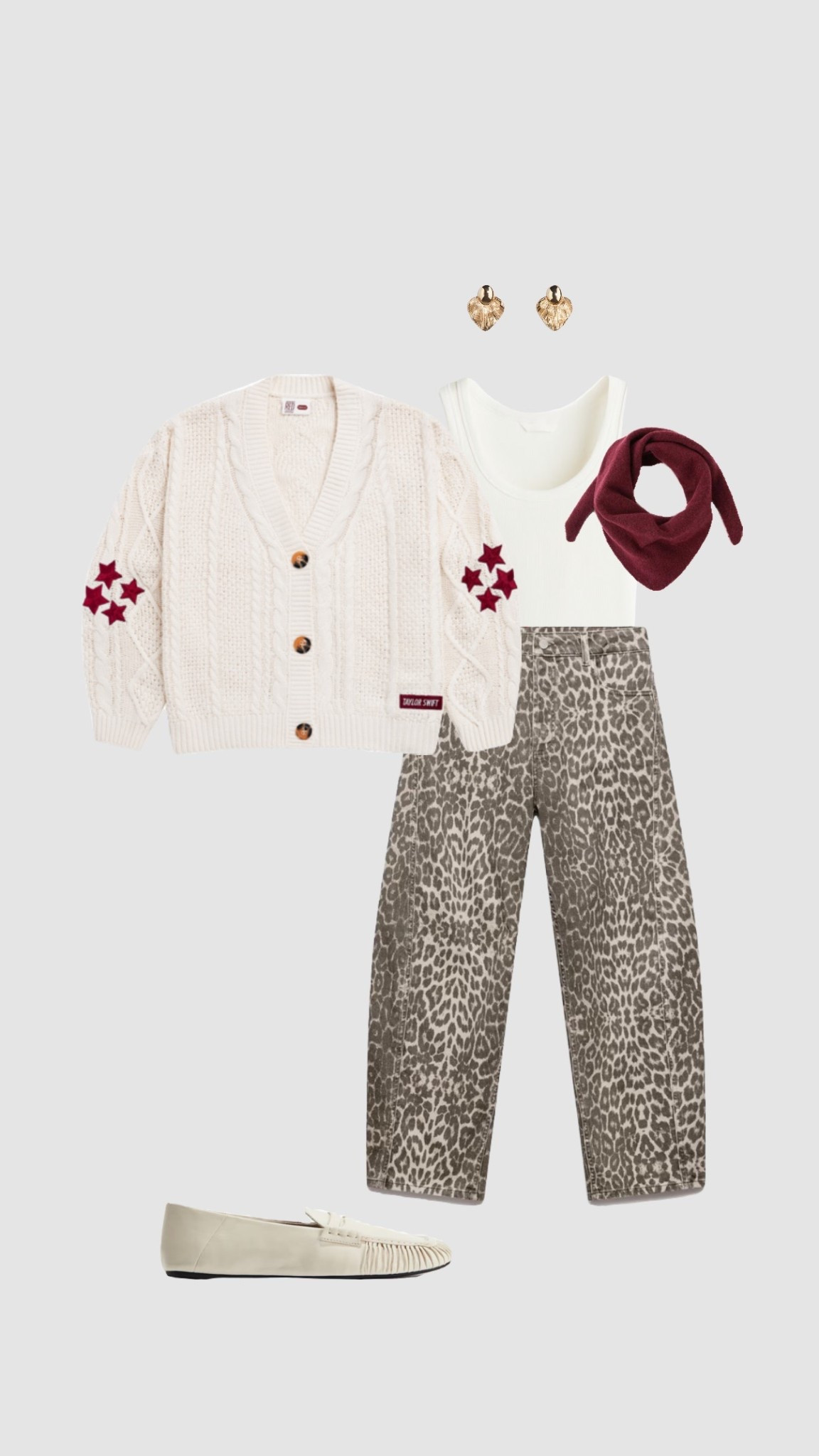 Get 15% off Charles & Keith with code COMAMBW15JESSIE✨
(must be logged into your account for the discount to apply)

Taylor Swift Red Cardigan Outfit Ideas

• folklore evermore fearless lover midnights Swiftie autumn winter outfits Taylor nation Christmas Day outfit inspo triangle burgundy neck scarf leopard print barrel jeans cream vest top Veja trainers •



#LTKautumn #LTKfestive #LTKwinter