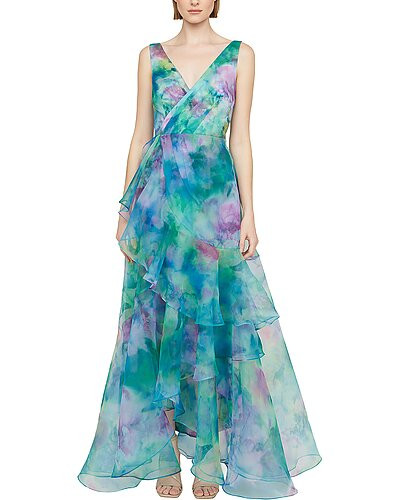 Theia Karen Organza V-Neck Gown | Gilt & Gilt City