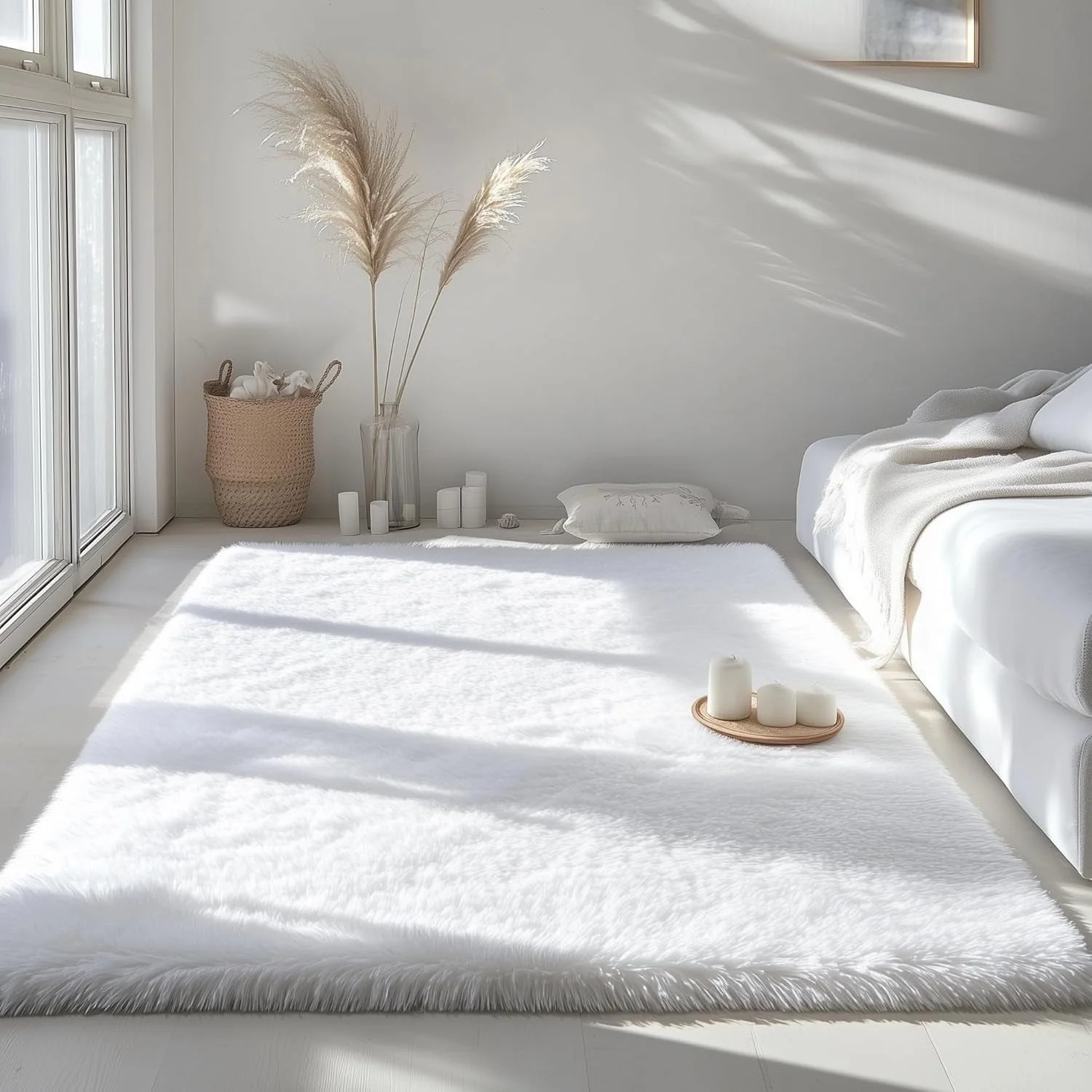 Area Rugs for Living Room Bedroom, 8x10 Ultra Soft Comfy Fluffy Thickened Memory-Foam Indoor Carp... | Walmart (US)