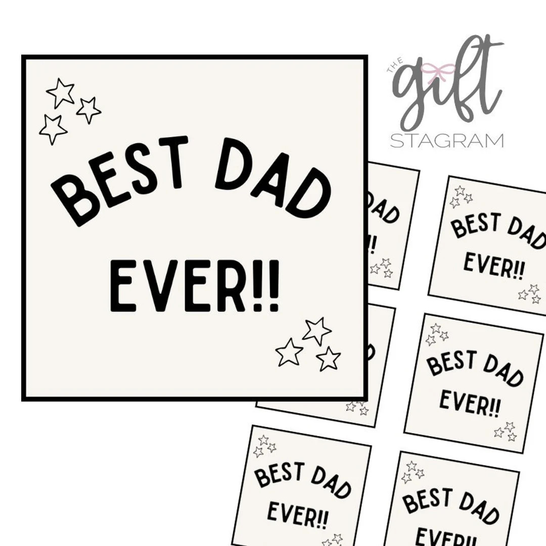 Best Dad Ever Gift Tag DIGITAL DOWNLOAD Father's Day Gift Tag Father's Day Gift Ideas 3x3 Tag - E... | Etsy (US)