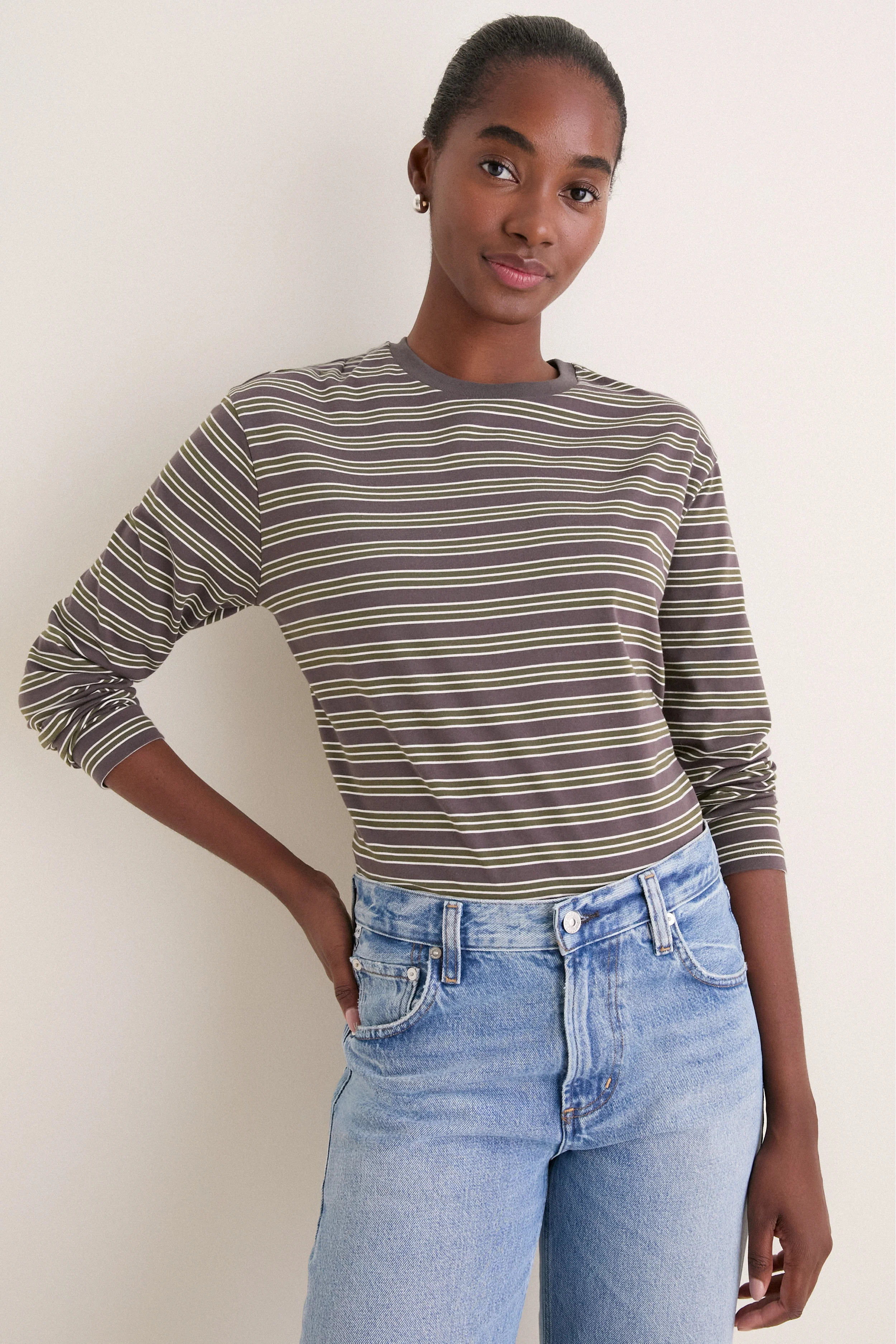 Neutral Collegiate Stripe Morris Tee | Tuckernuck (US)