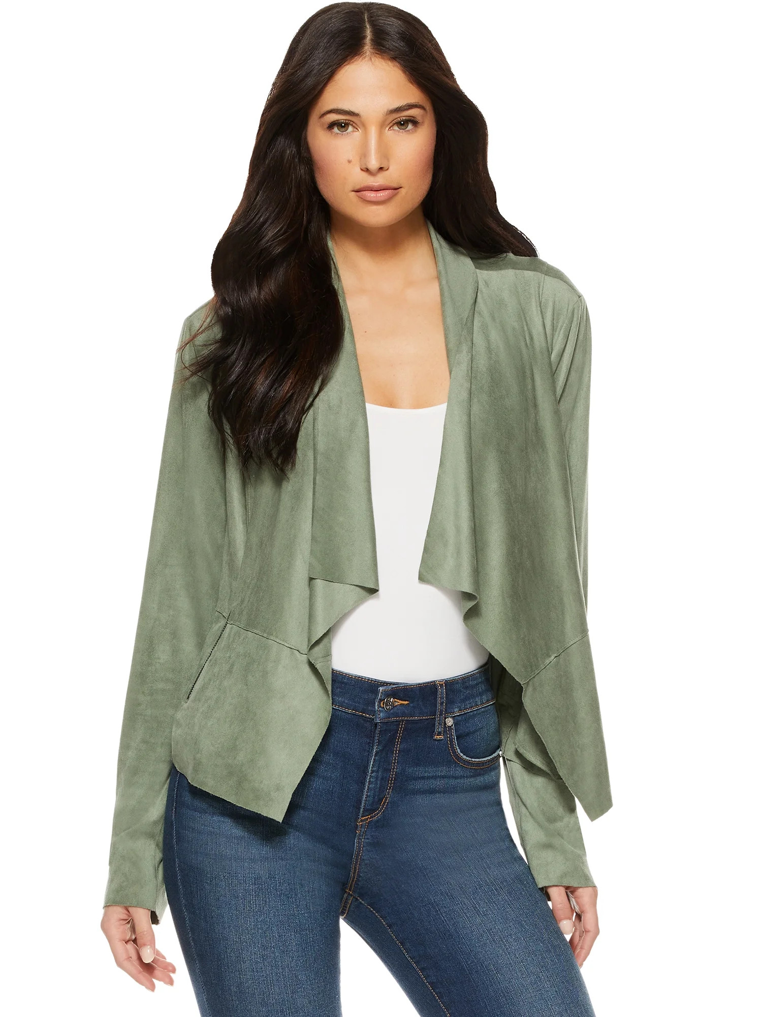 Sofia Jeans by Sofia Vergara Women’s Faux Suede Moto Jacket - Walmart.com | Walmart (US)